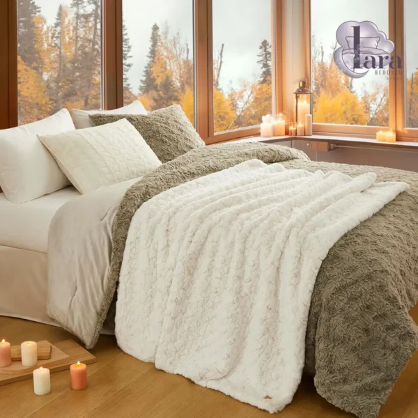 Faux Fur Blanket (White): Luxurious Comfort