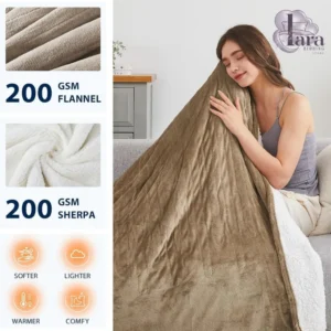 Homemate Electric Heated Blanket Throw (Beige)